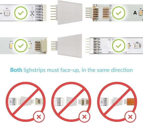 Miniatura 3 de Litcessory Adaptador de tira de luz V3 a V4 para Philips Hue Lightstrip Plus (paquete de 4, blanco)