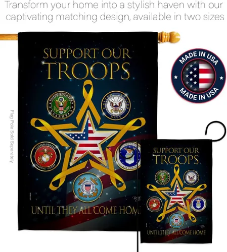 Miniatura 4 de Bandera de jardín de cuerpo de tropas militares, decoración del hogar, Fuerzas Armadas Servicio oficial de los Estados Unidos, todas las ramas