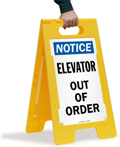 Miniatura 3 de SmartSign Letrero plegable de piso "Aviso - Elevator Out Of Order" Plástico de 25 x 12 pulgadas