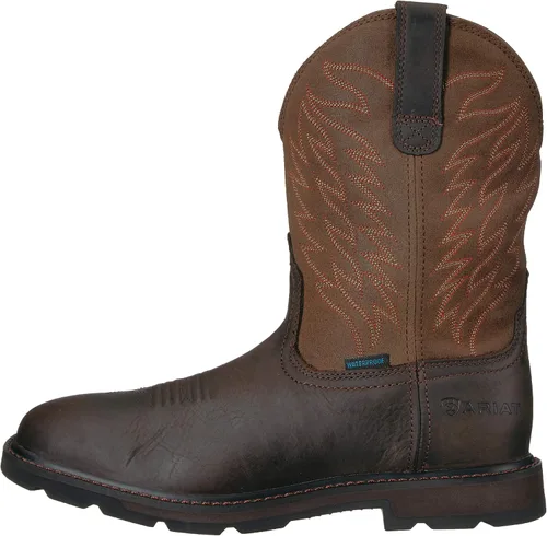 Miniatura 8 de ARIAT Botas de trabajo impermeables con punta cuadrada ancha para hombre, botas de cuero