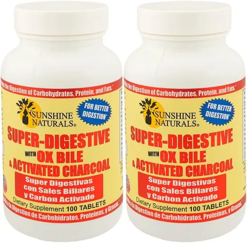 Miniatura 5 de Sunshine Naturals Suplemento súper digestivo. Bilies de buey y carbón activado para apoyo digestivo, alivio de la hinchazón, limpieza intestinal