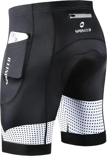 Miniatura 44 de sponeed Pantalones cortos de ciclismo para hombre, pantalones acolchados para ciclismo, ropa de ciclismo