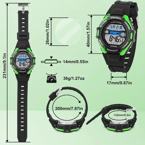 Miniatura 6 de Kids Digital Watch for Boys Girls, Waterproof LED Colorful Lights Sports Watch Suitable for 5-17 Years Old Teenagers (with Gift Box)
