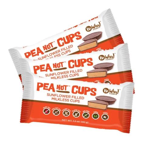 Vegano, sin gluten, sin nueces, tazas grandes de mantequilla de guisante de chocolate (paquete de 3) | Sin lácteos, sin soja, sin sésamo | Snacks