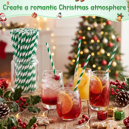 Miniatura 7 de Eaasty 1200 Pcs Biodegradable Colored Paper Straws Bulk Disposable Striped Assorted Colors Drinking Paper Straws for Summer Juice, Shakes