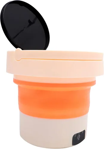 Miniatura 8 de Lavadora portátil plegable pequeña lavadora con rotación de alta velocidad para viajes, camping, viajes de negocios, diseño ligero para eliminar