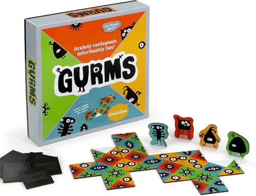 Bananagrams Gurms: Juego de emparejar fichas para familia y niños a partir de 6 años, para 2-4 jugadores