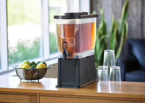 Miniatura 5 de Service Ideas Dispensador de bebidas, tubo de hielo e infusor, 3 galones, plástico Rectángulo CBDP3BLK, incluye un tubo de hielo y infusión que se