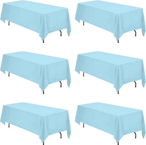 Miniatura 190 de BRILLMAX 6 Pack de Manteles Azul Marino para Mesas Rectangulares de 8 Pies 90 x 156 Pulgadas - 8 pies Mantel Rectangular a Granel de Lino