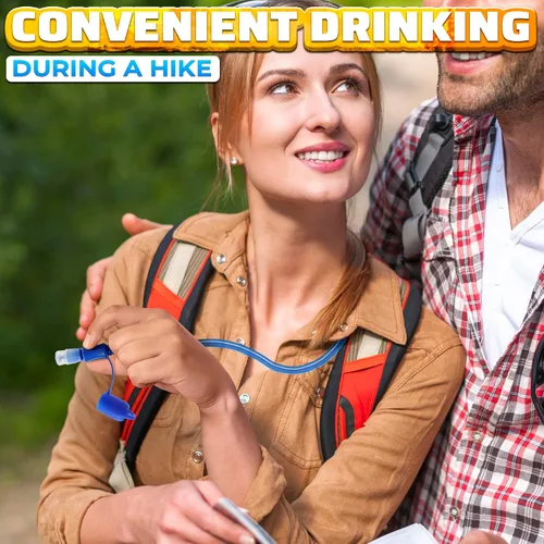 Miniatura 6 de Bolsa de agua para mochila de senderismo, bolsa de hidratación de material TPU de 1L/1.5L con marca legible, tapa de apertura grande, tapa