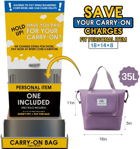 Miniatura 2 de ZGWJ Bolsas de viaje expandibles, bolsa de fin de semana para mujer, plegable, para llevar
