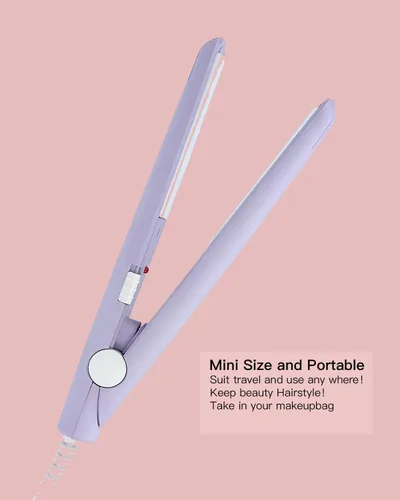 Miniatura 3 de WenTigDY Alisador de pelo, rizador de pelo 2 en 1, mini alisador de pelo, rizador de calefacción de plancha de pelo, cerámica turmalina + plástico