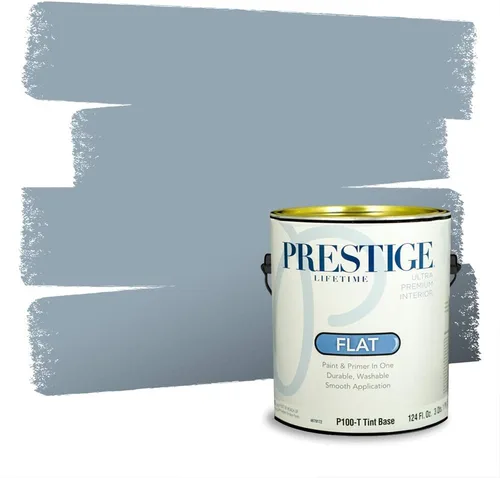 Miniatura 694 de Pintura Exterior + imprimación PRESTIGE, todo-en-uno, 1 galón, acabado mate, color comparable al Valspar* Royal Gray* VS151-Gris real