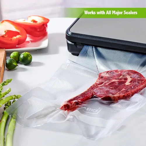 Miniatura 4 de Bolsas selladoras al vacío TYPLASTICS para almacenamiento hermético de alimentos, 1 galón, bolsas precortadas, 100 unidades Food Storage