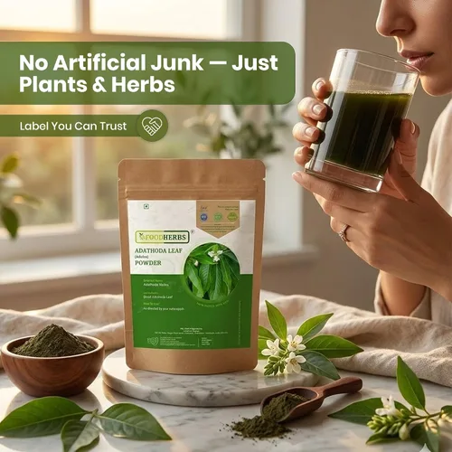 Miniatura 7 de Foodherbs Adathoda Polvo 200 GMS/0.44 lbs Adathoda Vasica Adulsa