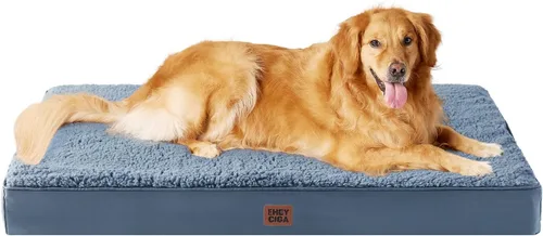 Miniatura 89 de EHEYCIGA Cama ortopédica de espuma para perros grandes, 35 pulgadas de largo x 23 pulgadas de ancho x 3.5 pulgadas de alto, gris claro
