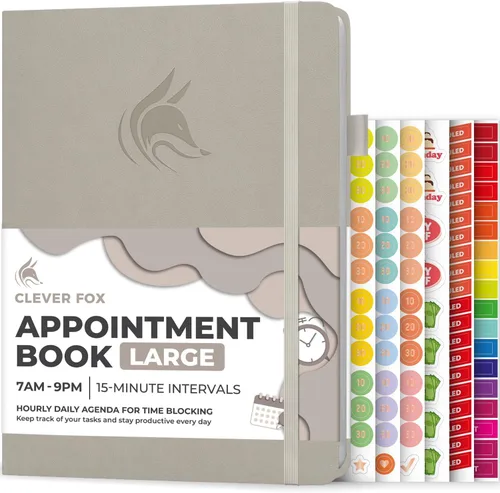 Miniatura 9 de Clever Fox Libro de Citas – Planificador de Horarios por Horas con Incrementos de 15 Minutos – Planificador de Bloques de Tiempo para Trabajo Diario