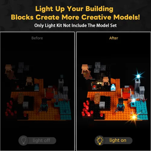 Miniatura 2 de Kyglaring Kit de luz LED compatible con Lego The Nether Bastion 21185 - Accesorios de iluminación mejorados para bloques de modelo 21185
