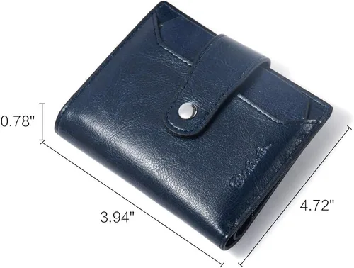 Miniatura 5 de BOSTANTEN - Billetera de cuero para mujer con bloqueo RFID, pequeña, con cremallera, de bolsillo, para tarjetas, con ventana para documento
