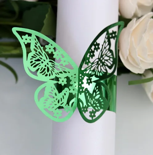 Miniatura 7 de 50 servilleteros de mariposa cortados con láser para cenas, mesas, diarios, bodas, aniversarios, fiestas, decoración de baby shower, suministros