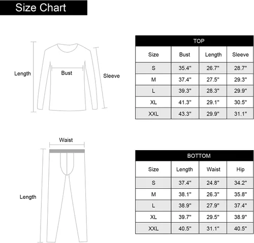 Miniatura 7 de Conjunto de ropa interior térmica para hombre con forro polar para esquí, invierno, capa base cálida para clima frío