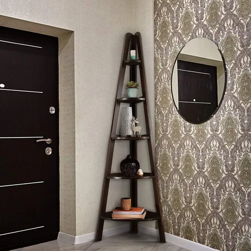Miniatura 2 de Estantería con forma de escalera y 5 estantes Casual Home, Madera, Espresso