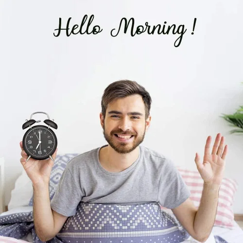 Miniatura 3 de Azyh Reloj despertador ruidoso para adultos que duermen pesados, de metal de 4 pulgadas, doble campana, funciona con pilas, para decoración de Negro