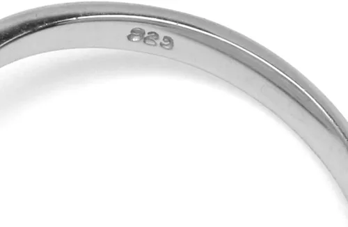 Miniatura 4 de Silvershake Petite - Anillo de plata de ley 925 chapado en oro blanco con piedras preciosas auténticas para mujer