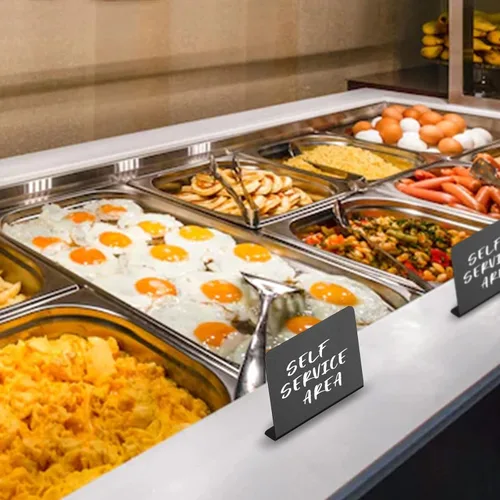 Miniatura 7 de Paquete de 12 letreros de pizarra pequeña de 4 x 3 pulgadas para comida – Fiesta – Buffet – Cartel de mesa – Pizarra – Boda – Panadería – Cartel