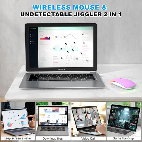Miniatura 2 de ratón LED inalámbrico - ratón RGB recargable Bluetooth inalámbrico para MacBook Pro Air Mac iPad PC portátil, ratón óptico silencioso USB C