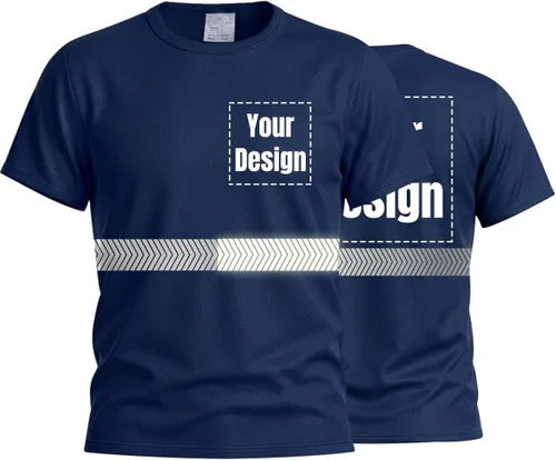 Miniatura 26 de Camiseta Hi Vis con tira reflectante de alta visibilidad, camisetas de seguridad personalizadas para tu logotipo, camisas de trabajo al aire libre
