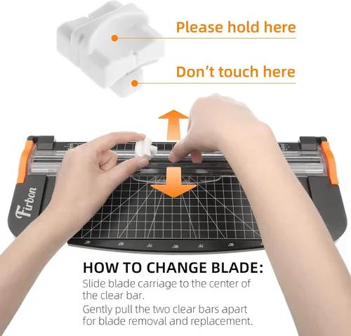 Miniatura 4 de Firbon 5 Piezas Cuchillas de Repuesto Blancas con Diseño de Protección de Seguridad Automática para Cortadoras Recortadoras de Papel Blanco