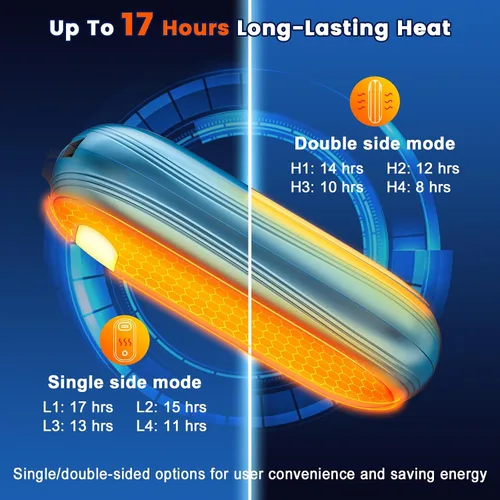 Miniatura 3 de Calentadores de manos eléctricos recargables con banco de energía, pantalla LED, 17 horas de calidez, calentador de bolsillo portátil de doble cara