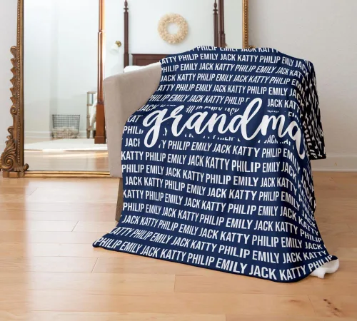 Miniatura 3 de Personalized Grandma Blanket, Gifts for Grandmother from Grand Kids, Name Blankets for Mimi, Gigi, Nana (Grandma 01)