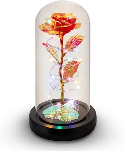 Miniatura 11 de Norcalway Rosa prémium en cúpula de cristal con temporizador de 6 horas, regalos de cumpleaños para mujeres, madres de hija, hijo, niños, rosa