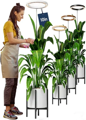 Luces de cultivo de 10 pulgadas para plantas de interior de espectro completo, 160 luces LED grandes para plantas de interior, lámpara de cultivo de