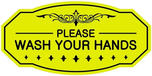 Miniatura 44 de Signs ByLITA Letrero de Victorian Please Wash Your Hands (plata cepillada) - Grande Brushed Silver