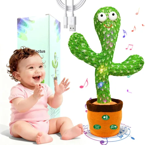 Miniatura 9 de Juguetes interactivos para bebés que bailan y hablan, divertido regalo para bebés de 6 a 18 meses, registro musical cantante, repite lo que dices