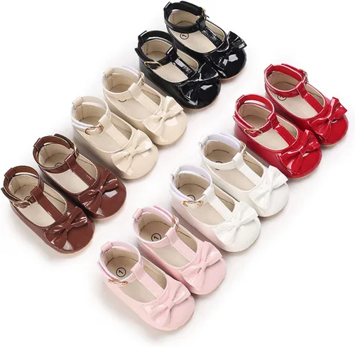 Miniatura 2 de WILLFUN Zapatos planos Mary Jane para bebés y niñas con lazo, vestido de princesa, zapatos de cuna, suela de goma suave antideslizante