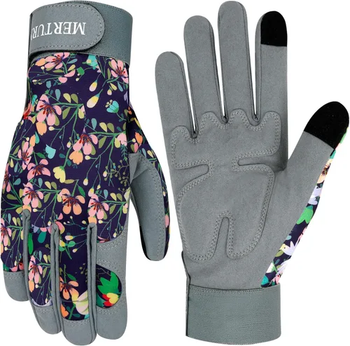 Miniatura 11 de Guantes de jardinería para mujer, de cuero resistente, a prueba de espinas, guantes de trabajo para mujer ColorF