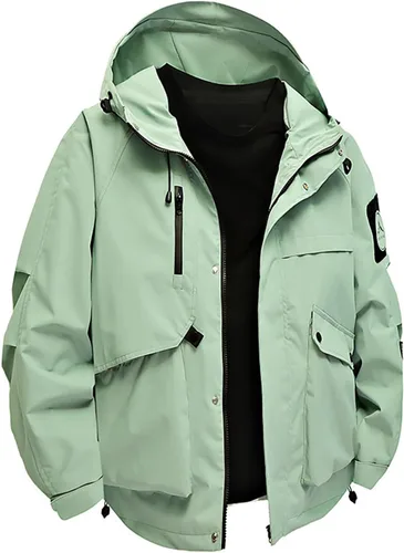 Miniatura 12 de Chaqueta de esquí impermeable para hombre, resistente al viento, abrigo de invierno con forro polar con capucha para escalar y romper el viento
