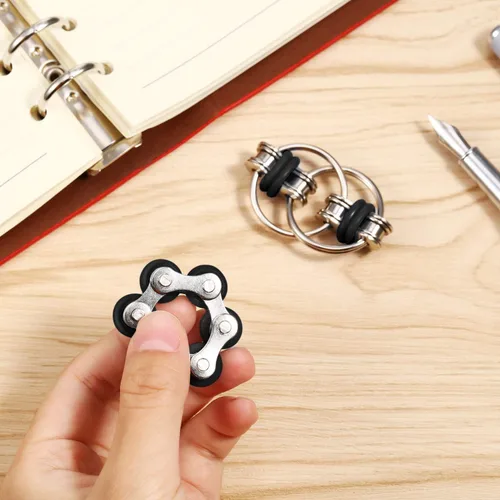 Miniatura 4 de Gejoy El juego de juguetes para ansiedad incluye seis cadenas de rodillos y reductores de estrés de cadena giratoria para autismo, alivio del estrés
