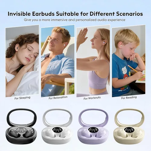 Miniatura 7 de Mini Invisible Sleep Wireless Bluetooth Headphones,Mini Invisible Silicone Sleep Earbuds for Side Sleepers,Invisible Headphones, Bluetooth Headset