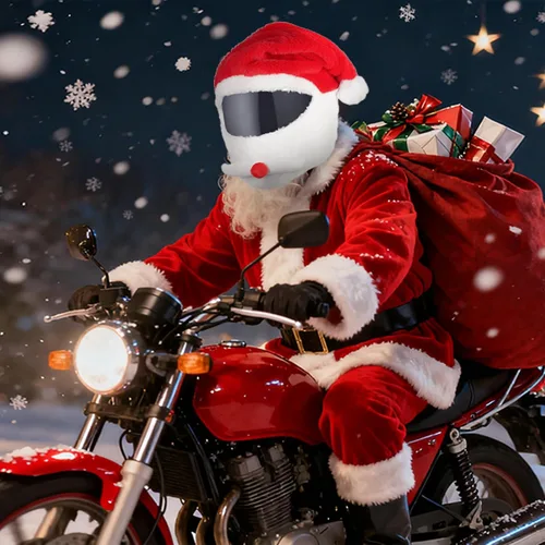 Miniatura 6 de Cubierta de casco de motocicleta de Navidad, sombrero de Santa para cubierta de casco, paseos divertidos, festivales, Navidad, invierno, cubierta