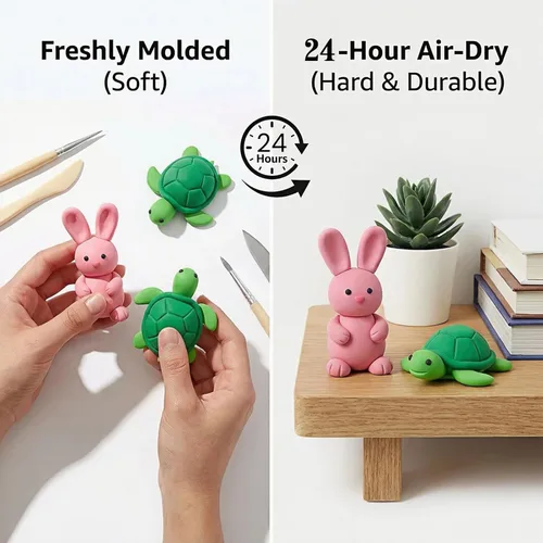 Miniatura 5 de Arcilla para modelar para niños, arcilla mágica VANJETO para niños secado al aire, arcilla súper suave para bricolaje Slime, arcilla de modelado Rojo