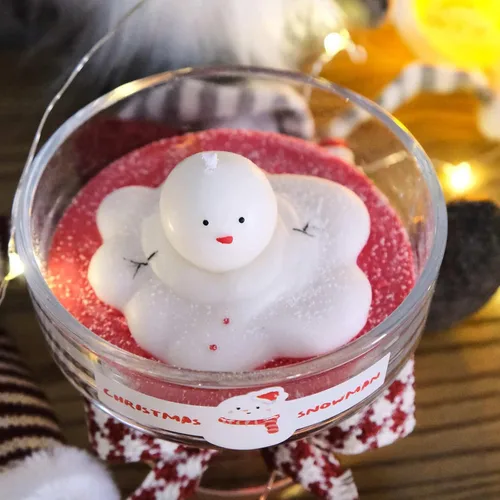 Miniatura 6 de Wehous 2 moldes de vela de Navidad, lindo molde de resina 3D de muñeco de nieve derretido para hacer, adorno para cera de jabón, resina epoxi
