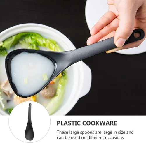 Miniatura 3 de DOITOOL Juego de paletas de arroz antiadherentes y cucharas de sopa hechas de material de polipropileno. Utensilios grandes para servir con asas