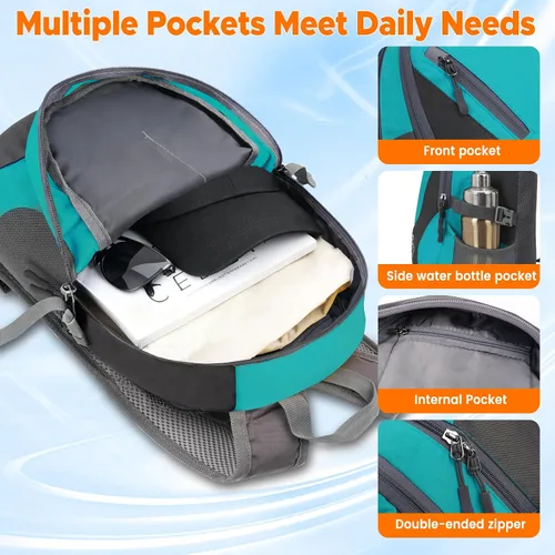Miniatura 2 de sunhiker Pequeña mochila de senderismo para mujeres y hombres, 20L, ligera, mochila de viaje, mochila casual para ciclismo, acampar al aire libre
