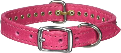 Miniatura 80 de Collar de perro de cuero y cristales de OmniPet Signature, cuero de grano de violeta africana de avestruz, se ajusta a un tamaño de cuello de 6"-8