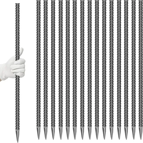 Miniatura 8 de 10 estacas de acero galvanizado en forma de U de 16 pulgadas, anclajes de tierra resistentes para tiendas de campaña, kits de posición, cercas